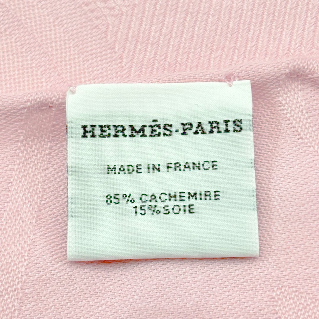 HERMES エルメス ショール ストール ニュー・リブリス ローズパール (ライトピンク) カシミヤ/シルク H262494S