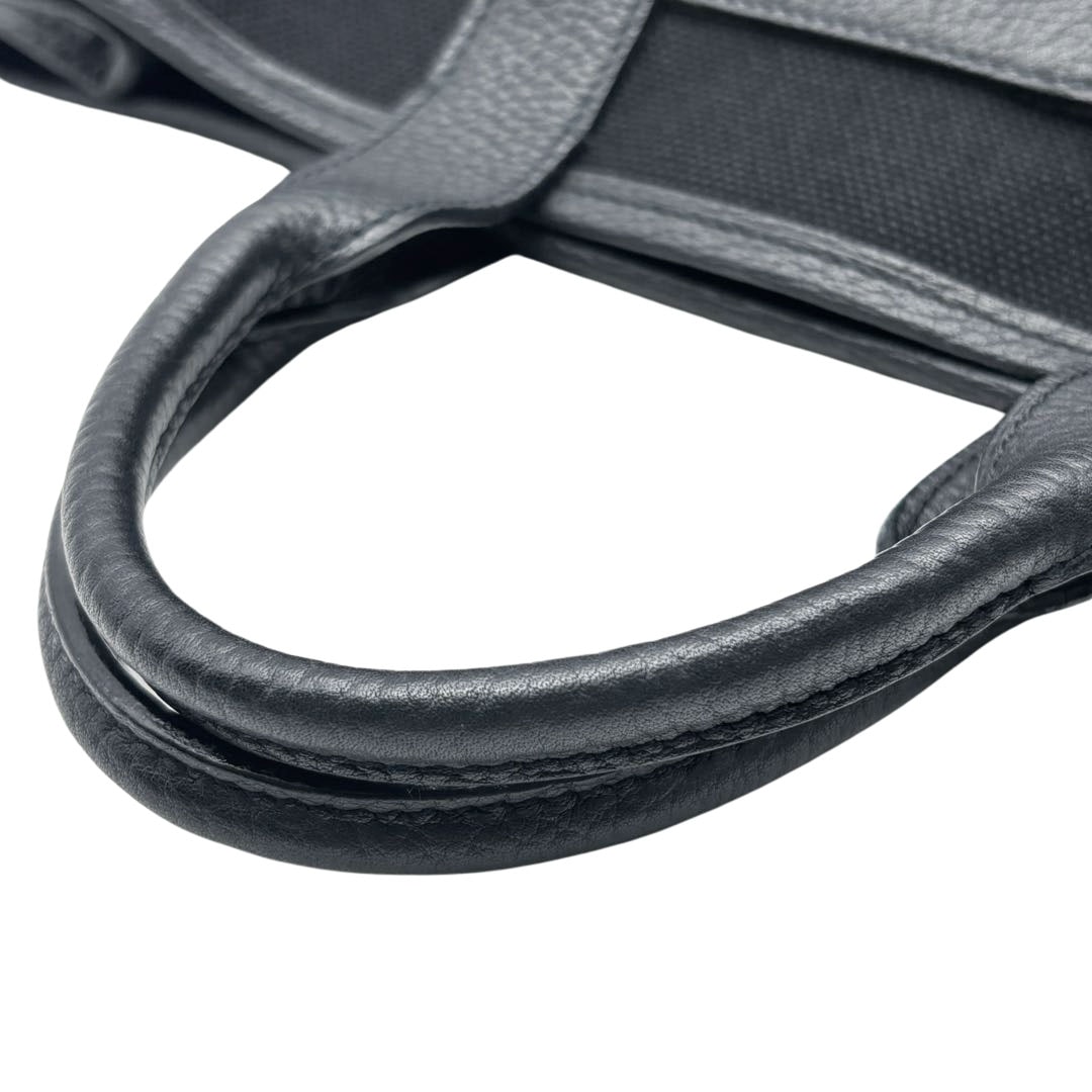 HERMES エルメス トートバッグ プティットサンチュールPM トワルアッシュ/レザー ブラック □K刻印