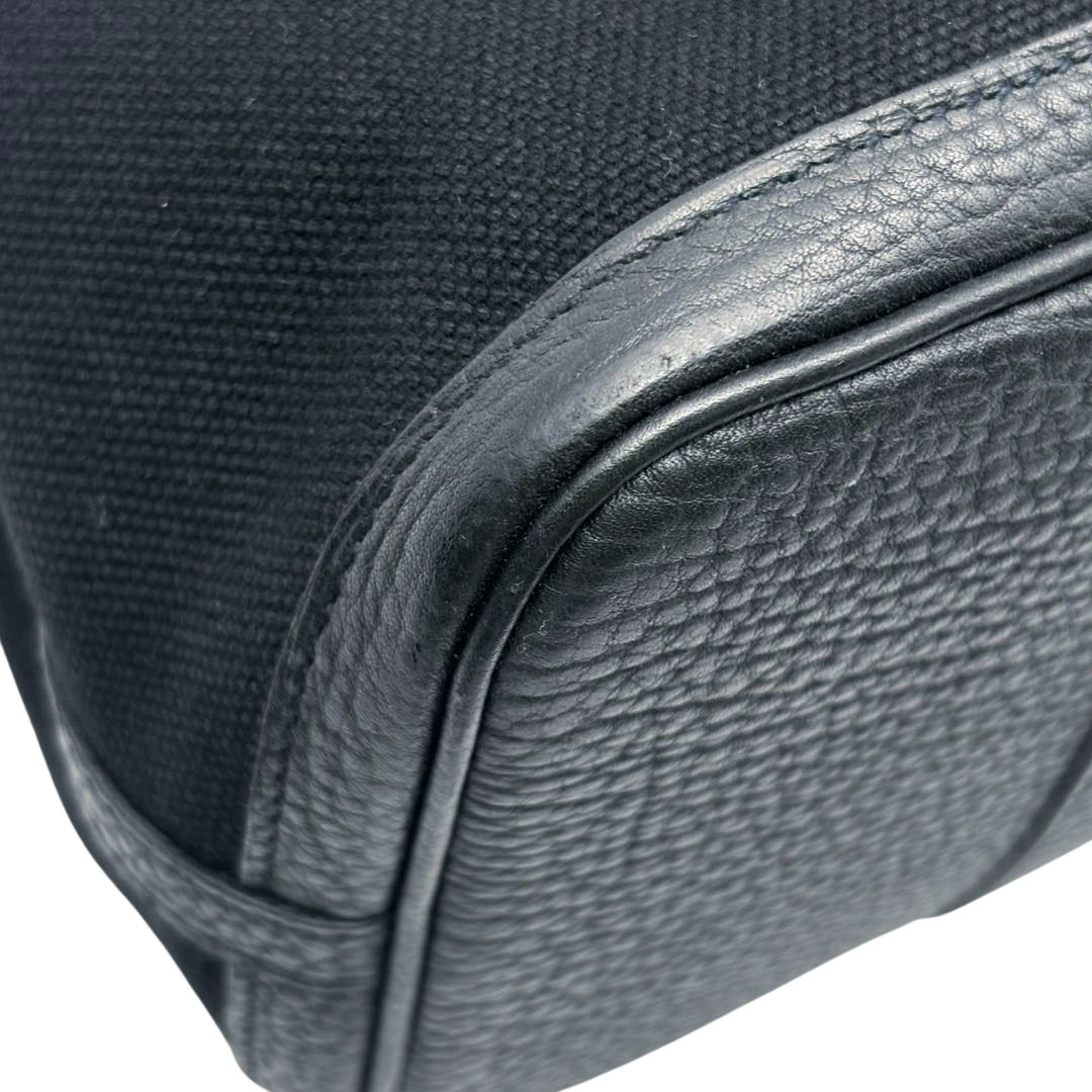 HERMES エルメス トートバッグ プティットサンチュールPM トワルアッシュ/レザー ブラック □K刻印