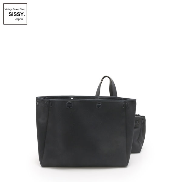 ■エルメス■ エールバッグ カバスGM トートバッグ トワルオフィシエ レザー ブラック □G刻印 【HERMES】
