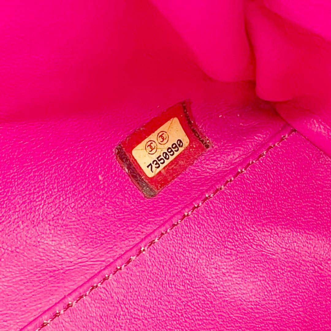 CHANEL シャネル ボーリングバッグ ボストンバッグ コットン エナメル ピンク ベージュ 7番台(2002年頃製造)