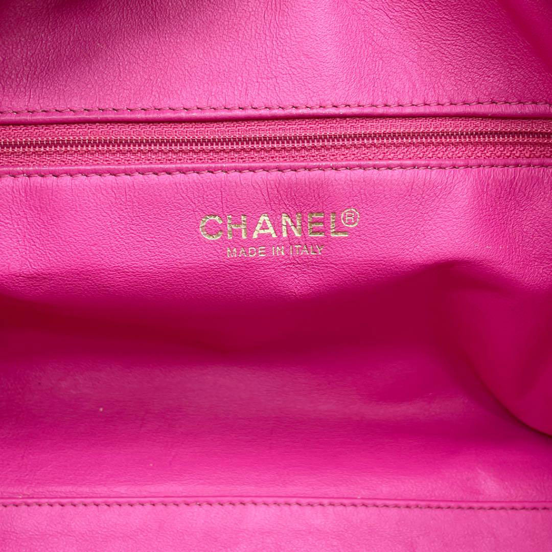 CHANEL シャネル ボーリングバッグ ボストンバッグ コットン エナメル ピンク ベージュ 7番台(2002年頃製造)