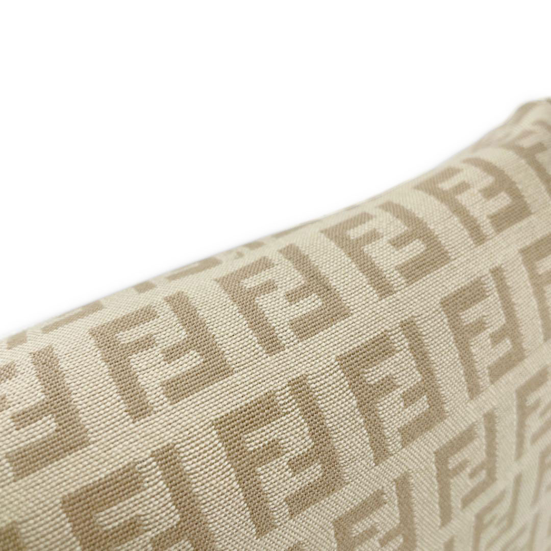 FENDI フェンディ ワンショルダーバッグ マンマバケット ズッキーノ ベージュ キャンバス シルバー金具
