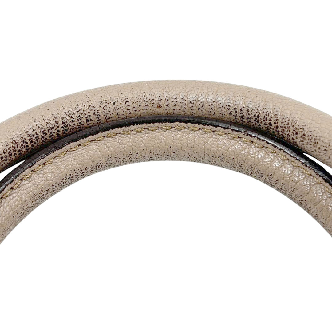 LOEWE ロエベ アマソナ28 ハンドバッグ レザー グレージュ/シルバー