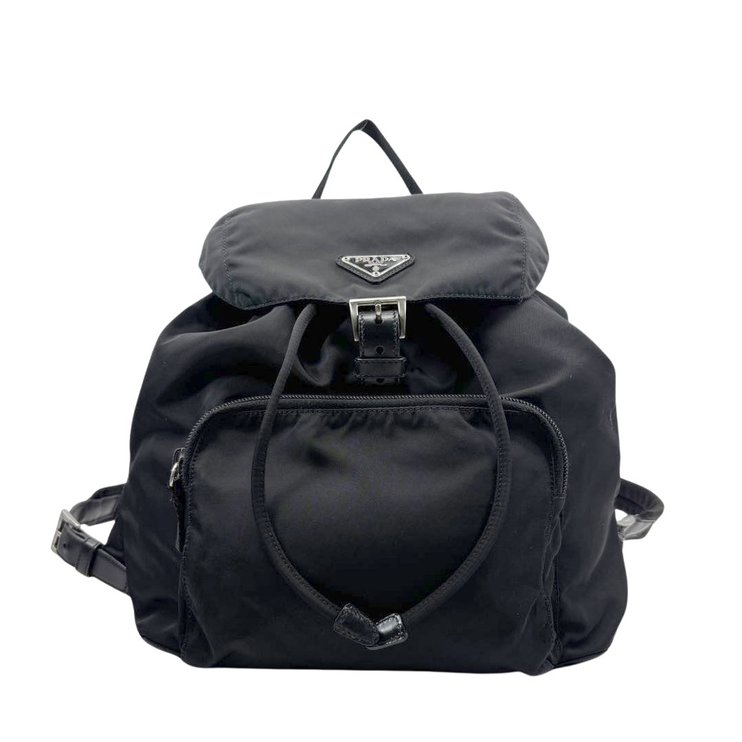 PRADA プラダ リュックサック バックパック ナイロン ブラック シルバー金具