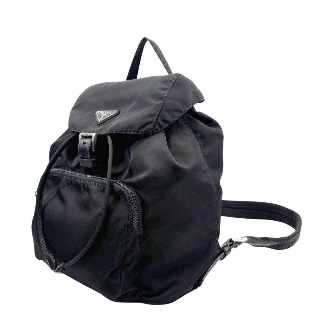 PRADA プラダ リュックサック バックパック ナイロン ブラック シルバー金具