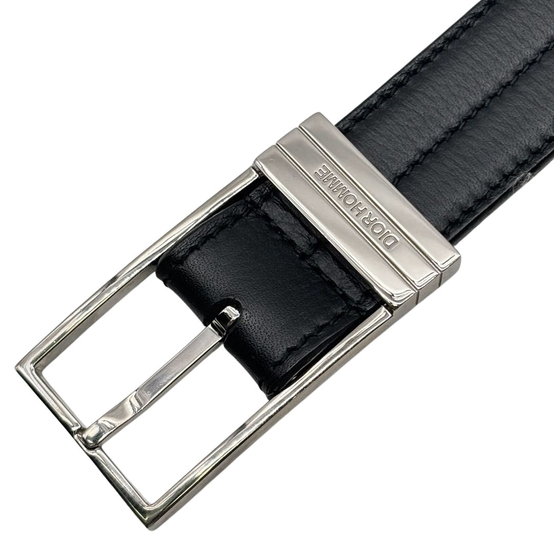DIOR HOMME ディオールオム メンズ ベルト ロゴバックル 80 レザー
