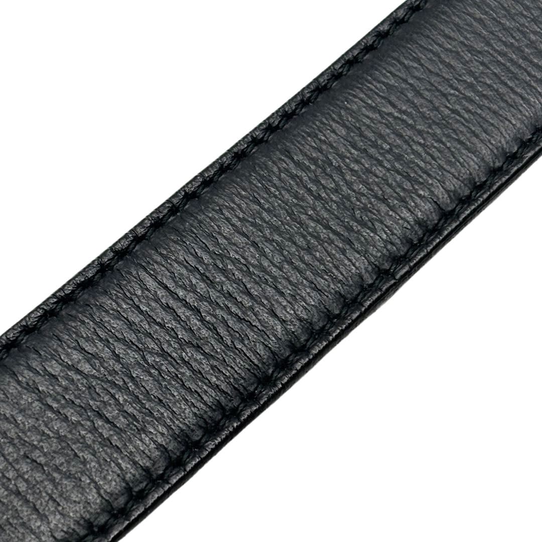 DIOR HOMME ディオールオム メンズ ベルト ロゴバックル 80 レザー ブラック/シルバー金具