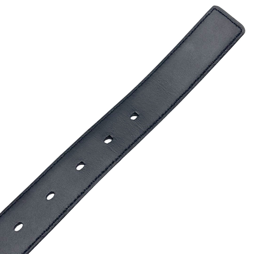 DIOR HOMME ディオールオム メンズ ベルト ロゴバックル 80 レザー ブラック/シルバー金具