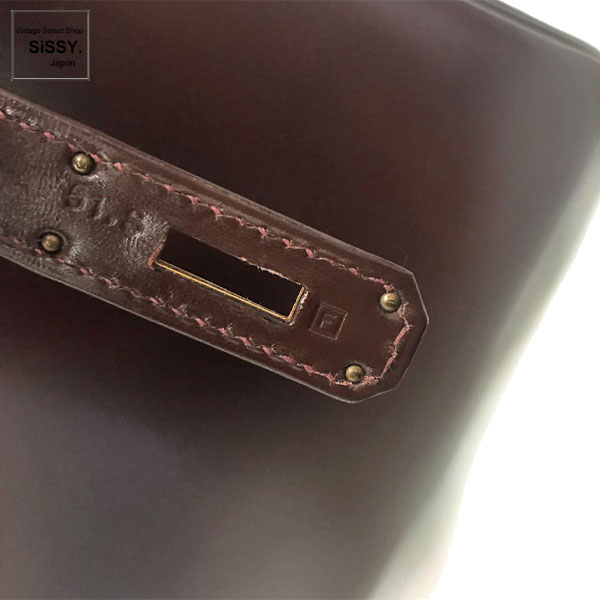 ■エルメス■ ケリー32 ハンドバッグ ボックスカーフ ハバナ 2WAY ゴールド金具 □F刻印 内縫い 【HERMES】