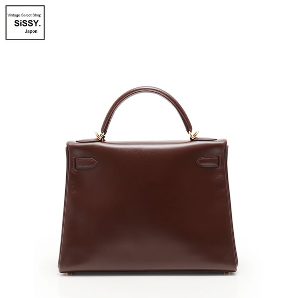 ■エルメス■ ケリー32 ハンドバッグ ボックスカーフ ハバナ 2WAY ゴールド金具 □F刻印 内縫い 【HERMES】