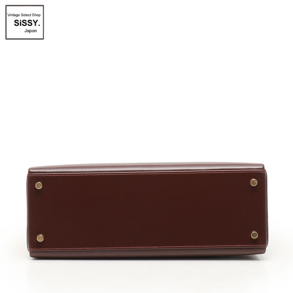 ■エルメス■ ケリー32 ハンドバッグ ボックスカーフ ハバナ 2WAY ゴールド金具 □F刻印 内縫い 【HERMES】