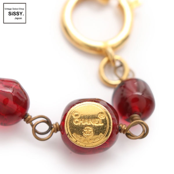 □シャネル□ ココマーク ネックレス グリポア ゴールド/レッド