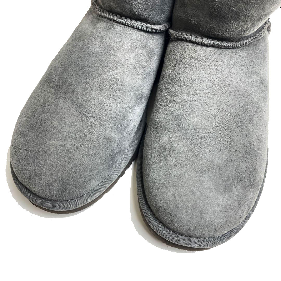 UGG australia アグ オーストラリア ムートンブーツ ミニベイリーボタン グレー 22cm レディース