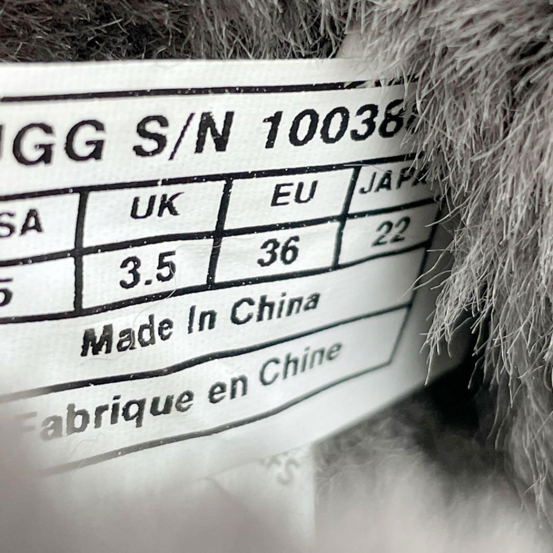 UGG australia アグ オーストラリア ムートンブーツ ミニベイリーボタン グレー 22cm レディース