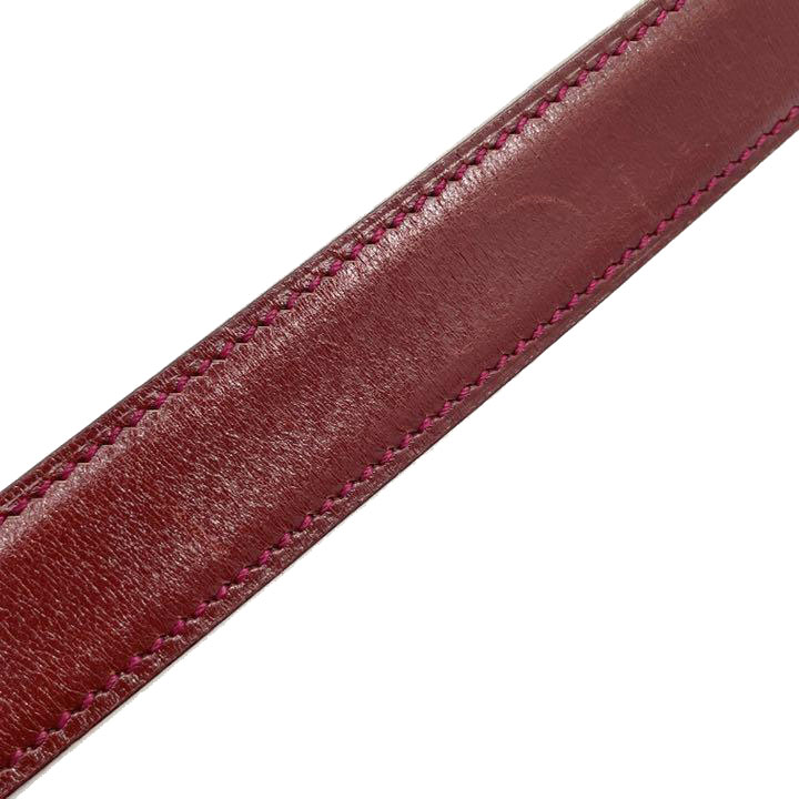 HERMES エルメス Hベルト ミニコンスタンス 75 ボックスカーフ レッド/ブラウン リバーシブル □C刻印