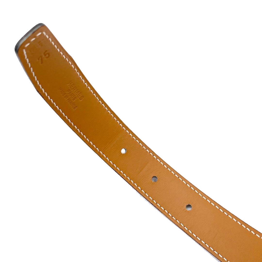 HERMES エルメス Hベルト ミニコンスタンス 75 ボックスカーフ レッド/ブラウン リバーシブル □C刻印
