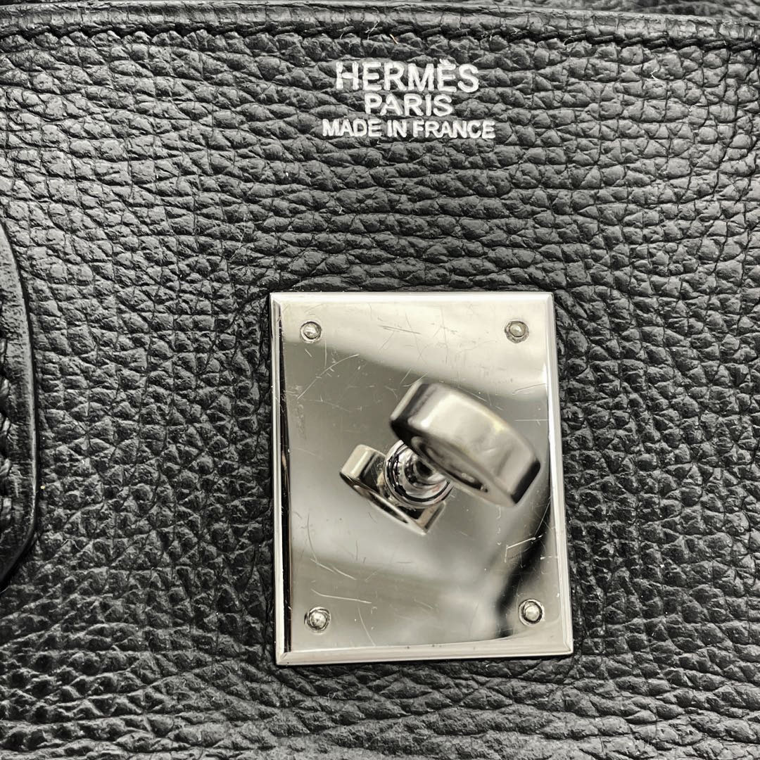 HERMES エルメス バーキン30 ハンドバッグ ヴァッシュリエジェ ブラック シルバー金具 □J刻印