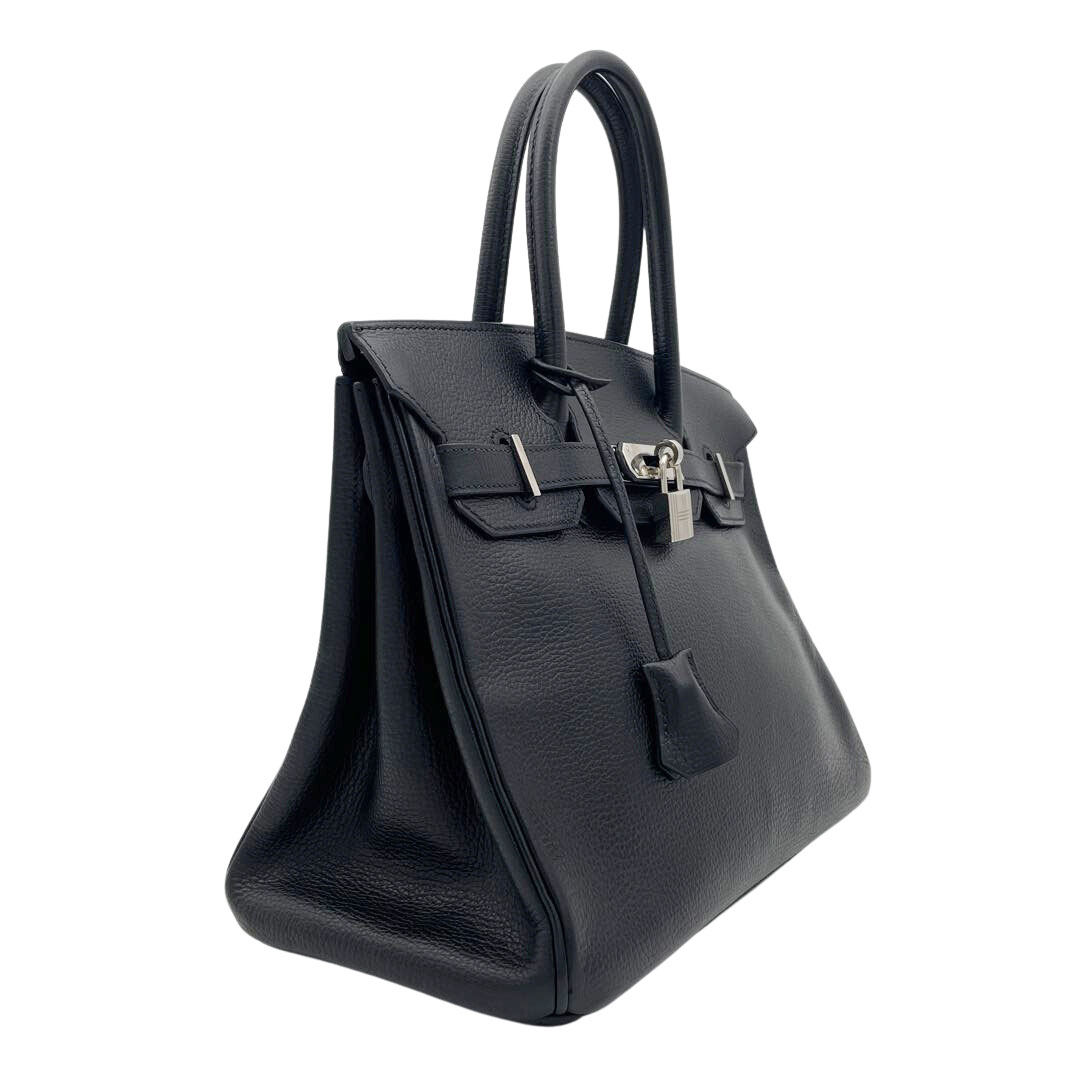 HERMES エルメス バーキン30 ハンドバッグ ヴァッシュリエジェ ブラック シルバー金具 □J刻印