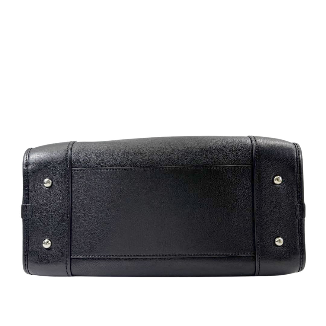 LOEWE ロエベ アマソナ28 ハンドバッグ レザー ブラック/シルバー金具