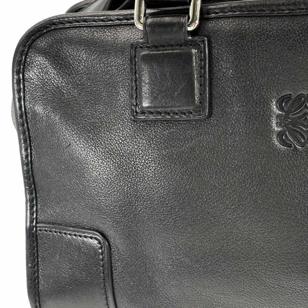 LOEWE ロエベ アマソナ28 ハンドバッグ レザー ブラック/シルバー金具
