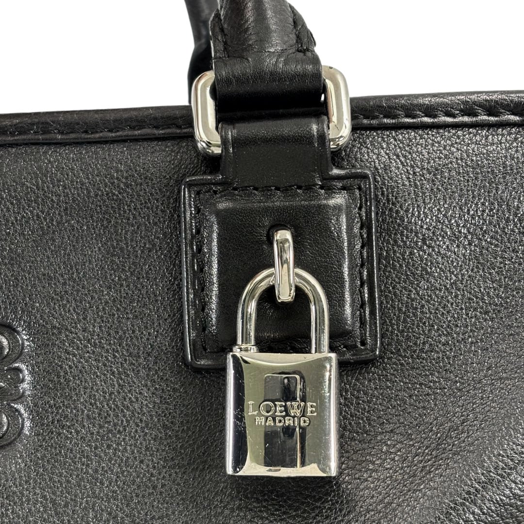 LOEWE ロエベ アマソナ28 ハンドバッグ レザー ブラック/シルバー金具