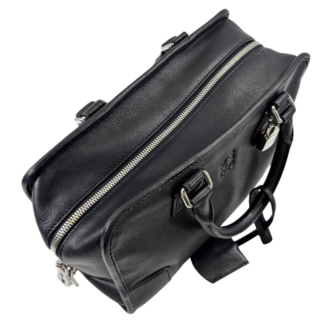 LOEWE ロエベ アマソナ28 ハンドバッグ レザー ブラック/シルバー金具