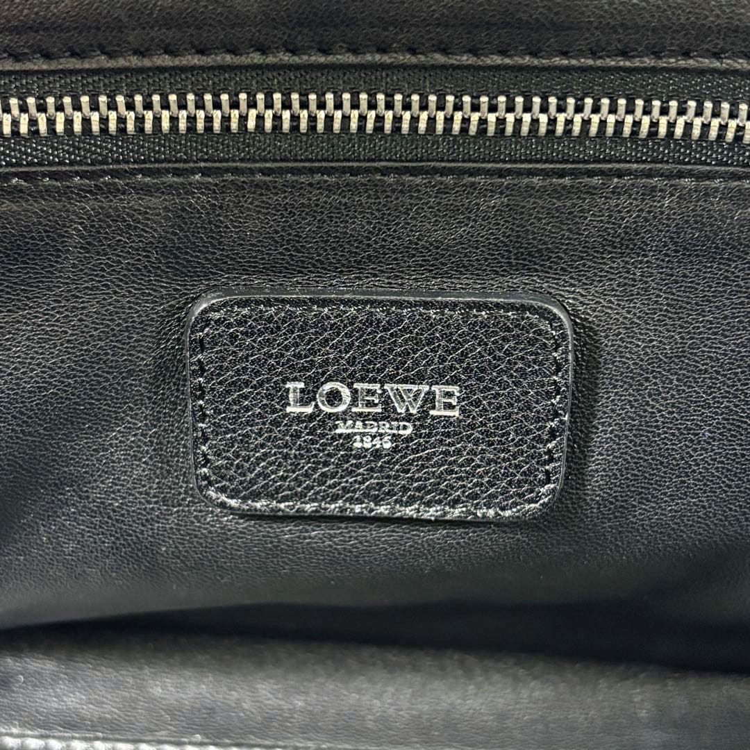 LOEWE ロエベ アマソナ28 ハンドバッグ レザー ブラック/シルバー金具