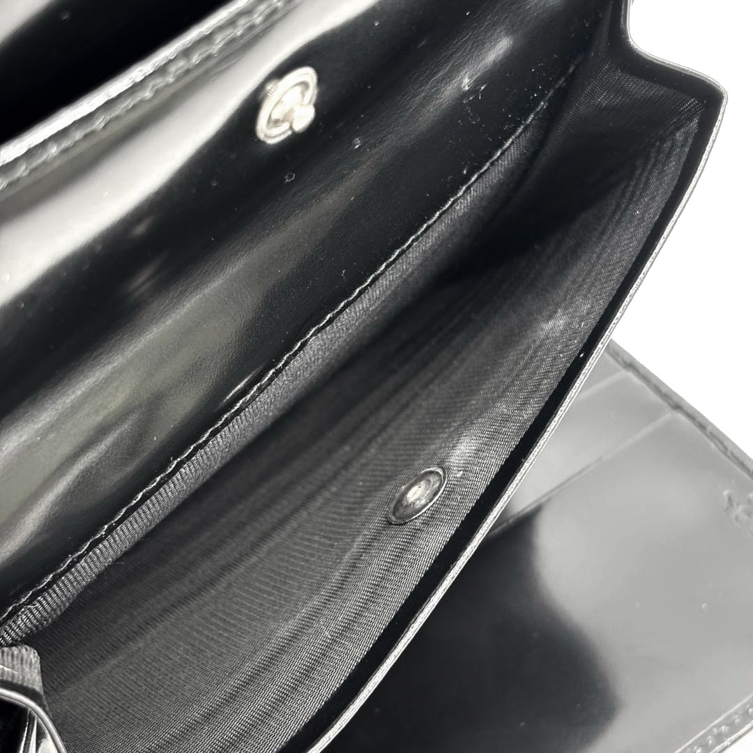 ブラック パテントレザー 三つ折り財布 PRADA プラダ 三つ折り財布 パテントレザー ブラック | 財布