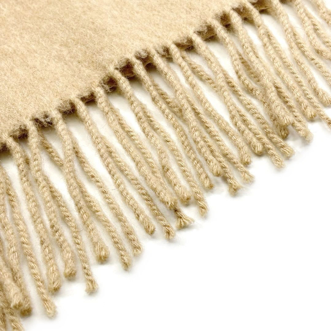 HERMES エルメス ヴィンテージマフラー ロゴ刺繍 カシミヤ100