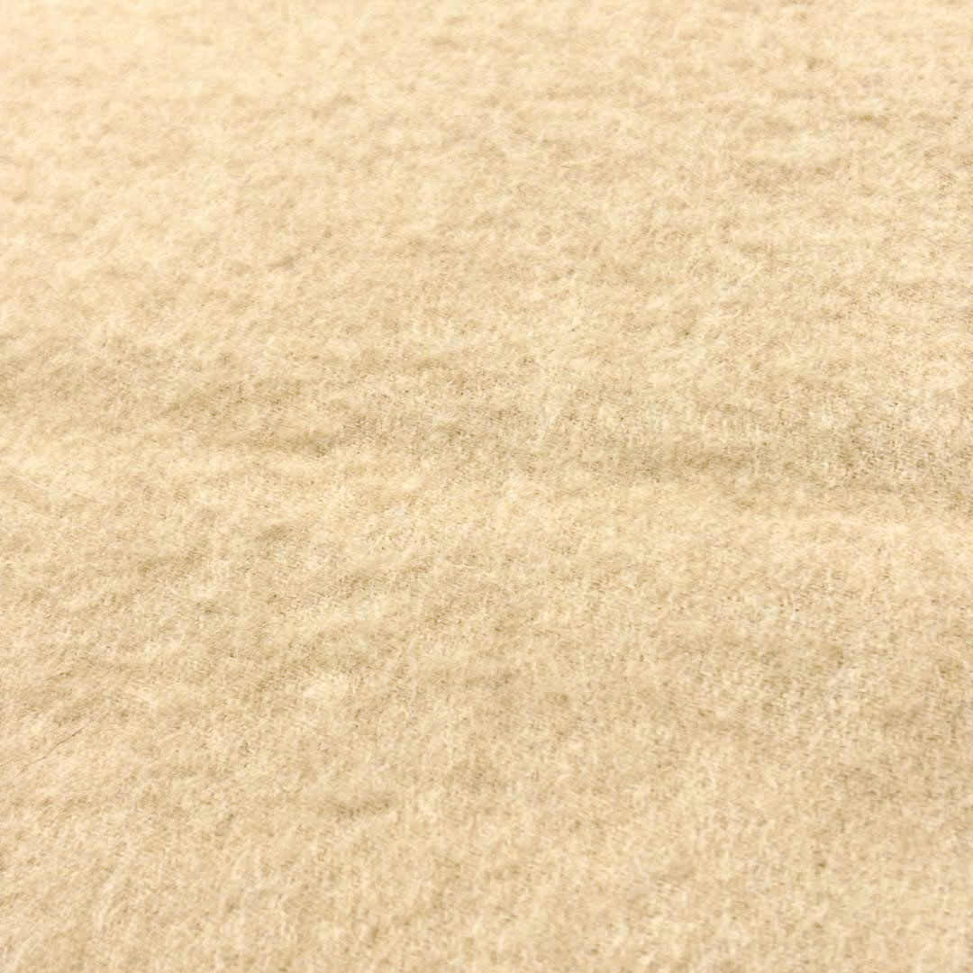 HERMES エルメス ヴィンテージマフラー ロゴ刺繍 カシミヤ100% ベージュ系 スコットランド製