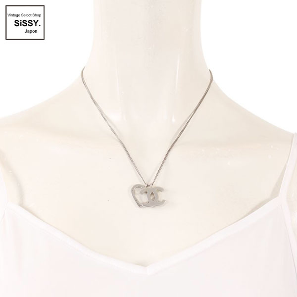 ■シャネル■ ココマーク ネックレス シルバー ハート 04P 【CHANEL】