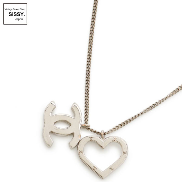 ■シャネル■ ココマーク ネックレス シルバー ハート 04P 【CHANEL】
