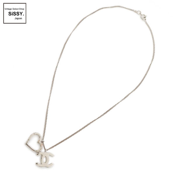 ■シャネル■ ココマーク ネックレス シルバー ハート 04P 【CHANEL】