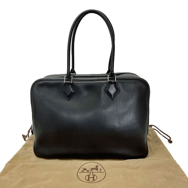 ■エルメス■ プリュム32 ハンドバッグ ボックスカーフ ブラック S金具 □B刻印(1998年頃製造) 【HERMES】