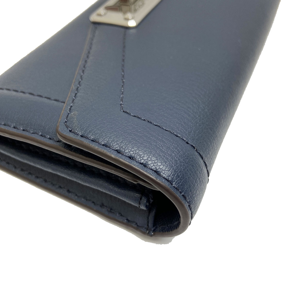 MICHAEL KORS マイケルコース ホック式長財布 レザー ネイビー 