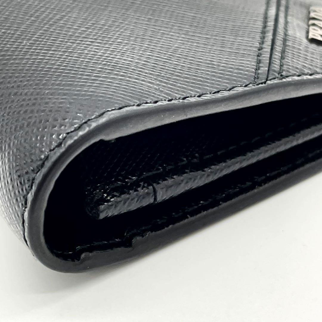 PRADA プラダ 二つ折り長財布 サフィアーノ メタル レザー ブラック 2MV836