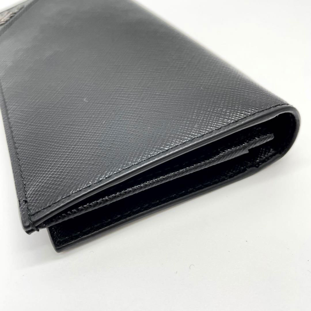 PRADA プラダ 二つ折り長財布 サフィアーノ メタル レザー ブラック 2MV836