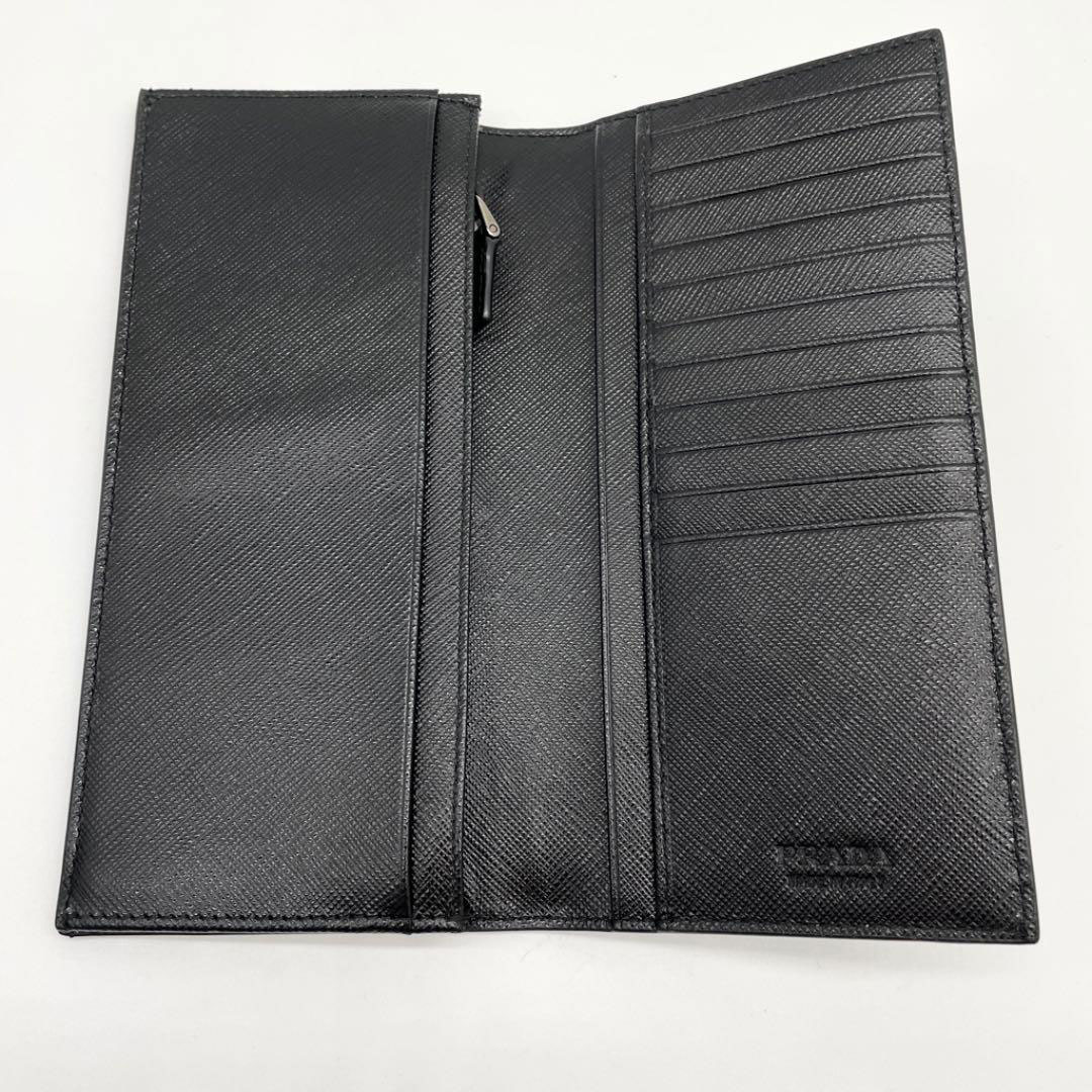 PRADA プラダ 二つ折り長財布 サフィアーノ メタル レザー ブラック 2MV836