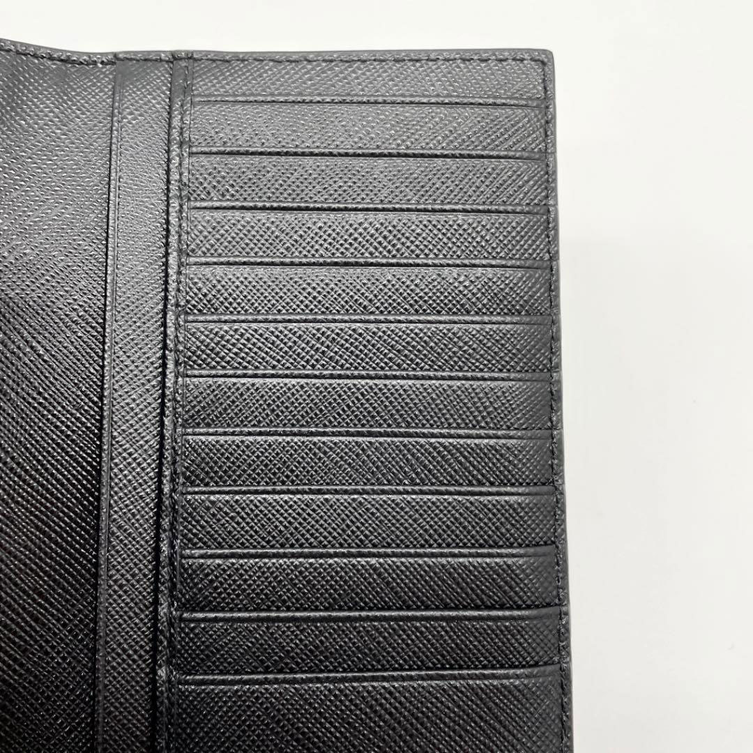 PRADA プラダ 二つ折り長財布 サフィアーノ メタル レザー ブラック 2MV836