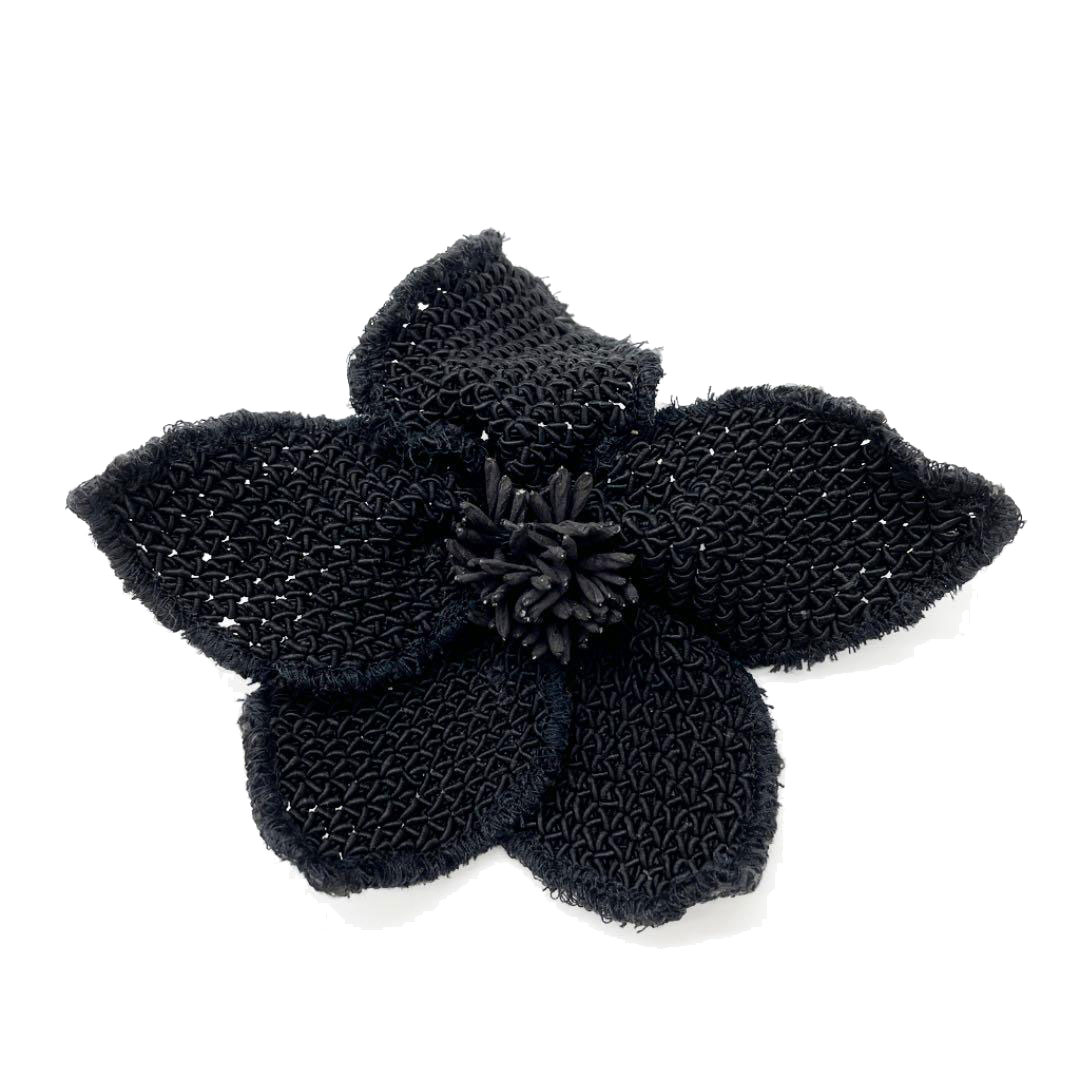 CHANEL シャネル コサージュ ブローチ カメリア ブラック ヴィンテージ
