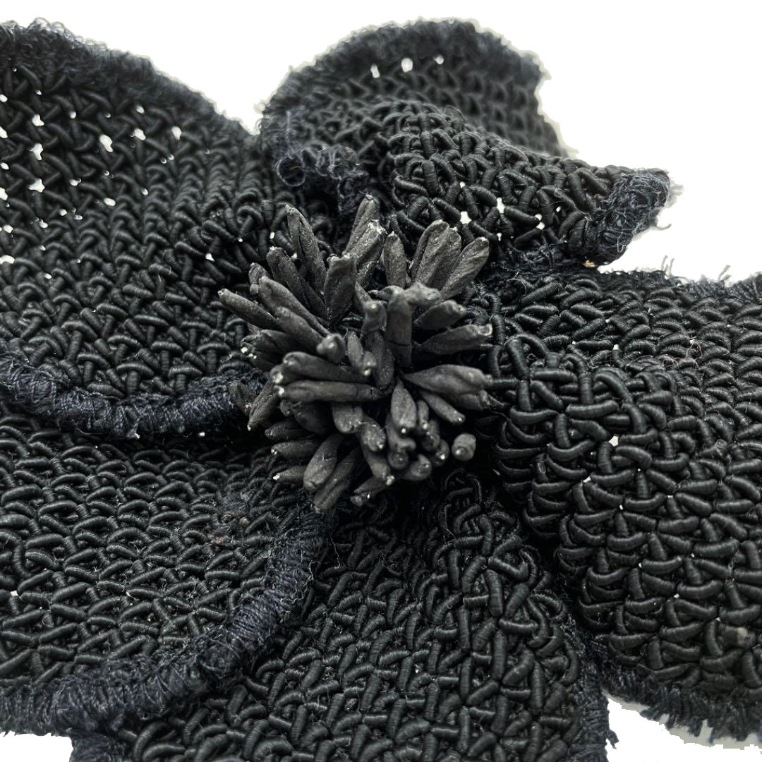 CHANEL シャネル コサージュ ブローチ カメリア ブラック ヴィンテージ