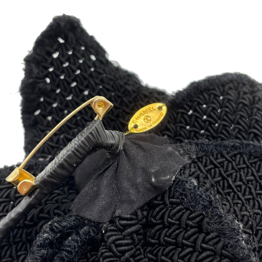 CHANEL シャネル コサージュ ブローチ カメリア ブラック ヴィンテージ
