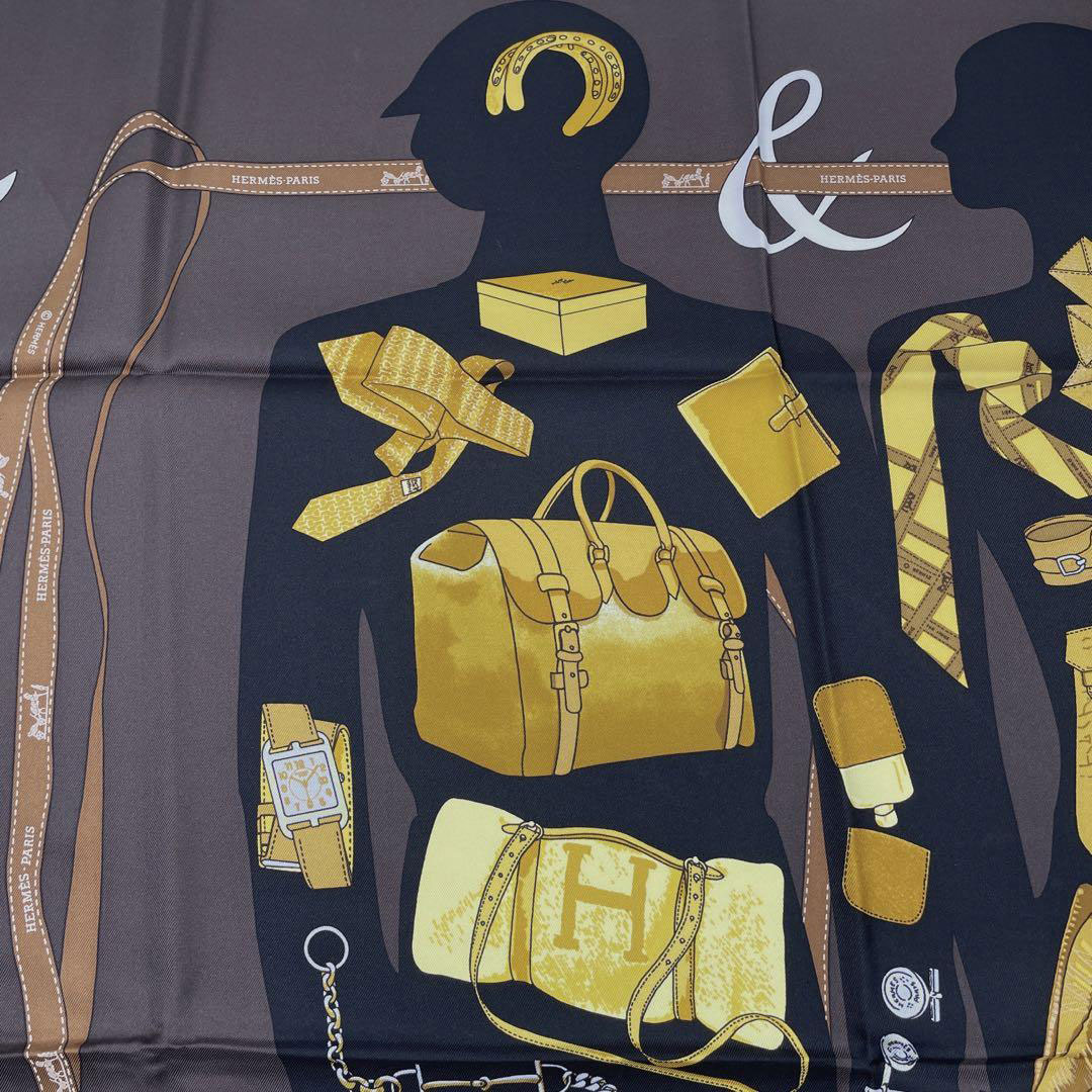 HERMES エルメス カーフ カレ90 『Monsieur et Madame(ムッシュー 