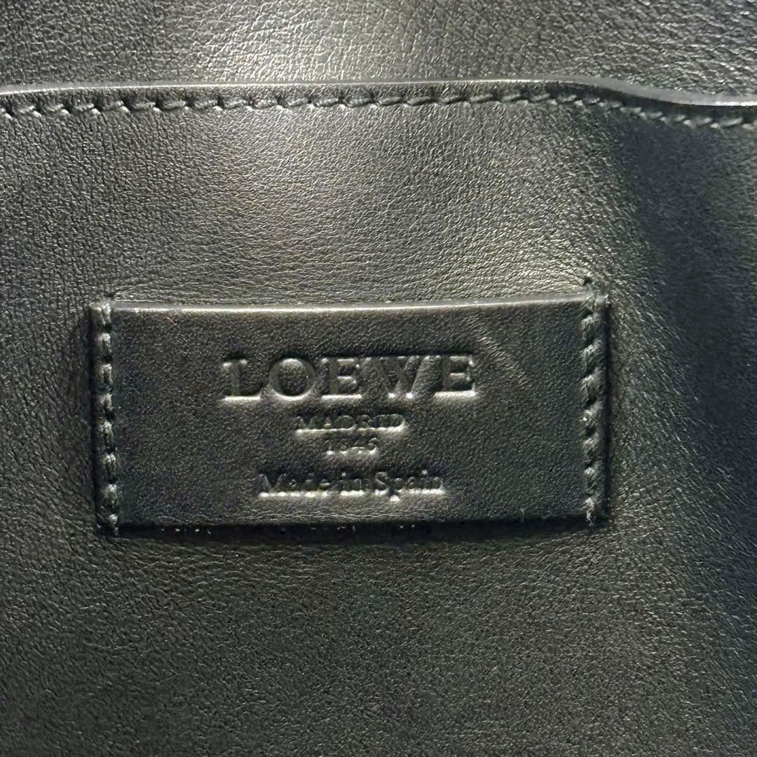 LOEWE ロエベ 斜め掛け ショルダーバッグ アナグラム パンチングロゴ レザー ブラック/ブラウン