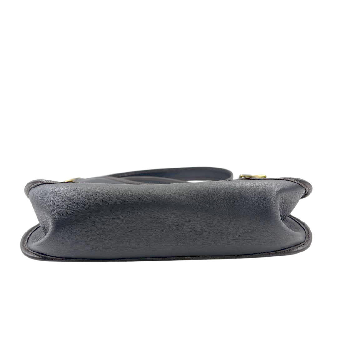 LOEWE ロエベ 斜め掛け ショルダーバッグ アナグラム パンチングロゴ レザー ブラック/ブラウン