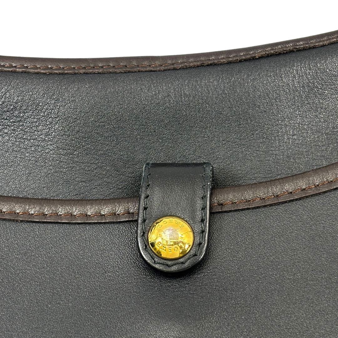 LOEWE ロエベ 斜め掛け ショルダーバッグ アナグラム パンチングロゴ レザー ブラック/ブラウン