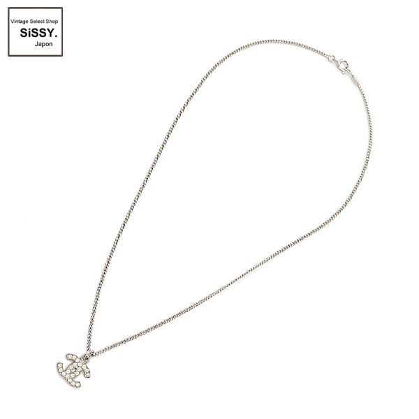 ■シャネル■ ココマーク ネックレス ラインストーン シルバー 06V 【CHANEL】