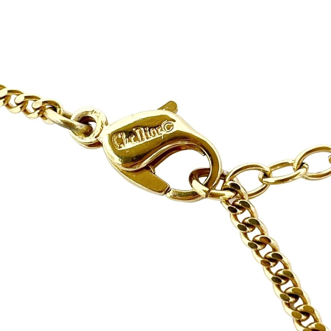 Christian Dior クリスチャンディオール ネックレス ラインストーン CDロゴ ゴールド ブラック