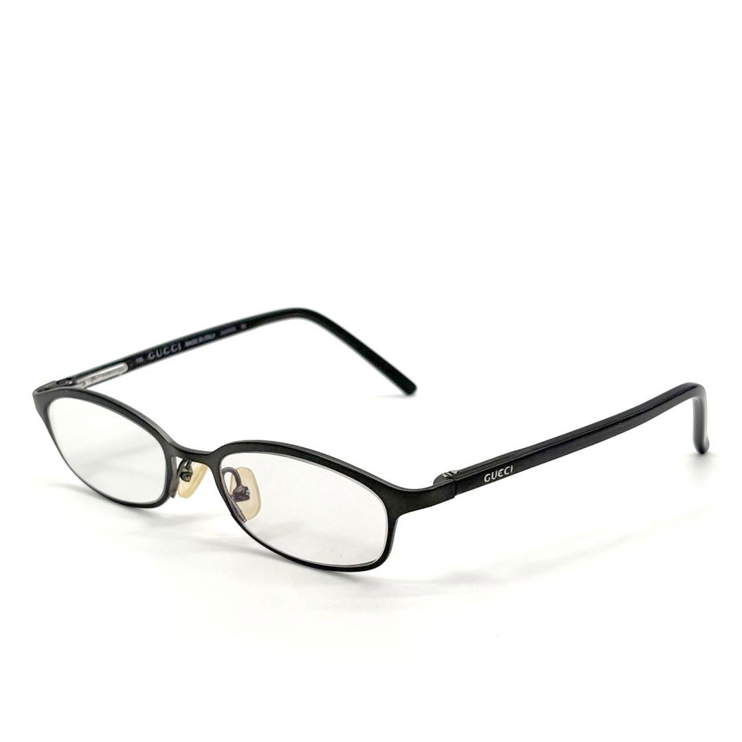 GUCCI グッチ サングラス メガネ 眼鏡 49□18 メタルフレーム ダークグレー/ブラック GG1646